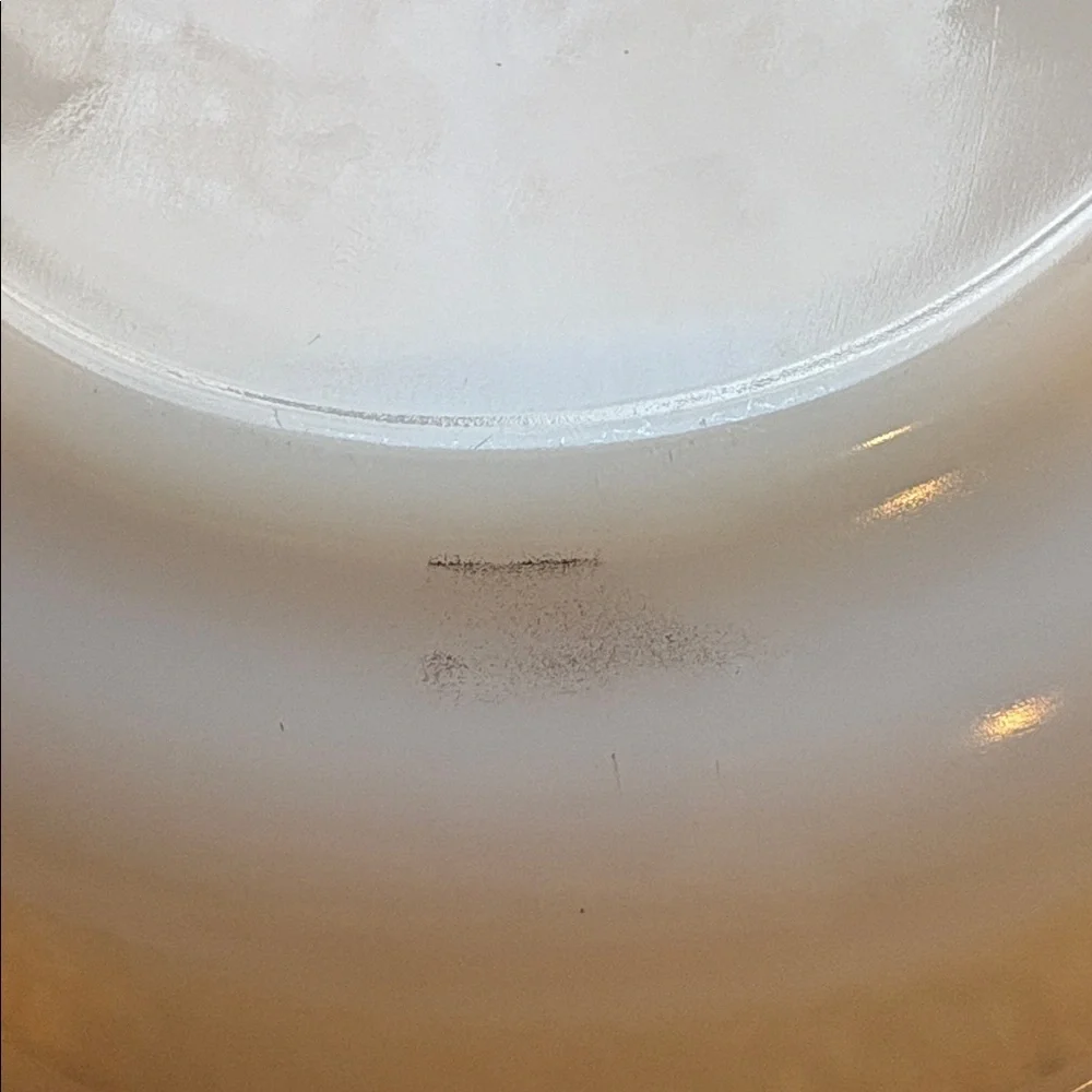 Vintage Termocrisa Milk Glass with Blue Flowers Shallow Casserole Dish